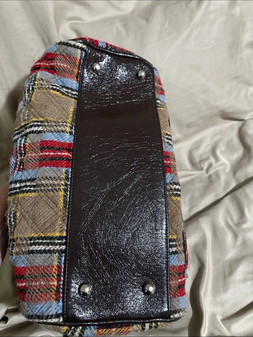 Vera Bradley Red, Blue, Brown Plaid Satchel